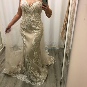 Kennith Winston Bridal Gown with Detachable Train